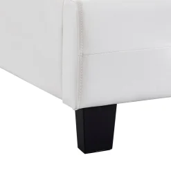 Idimex Lit simple TICO, 90 x 190 cm, capitonné avec sommier, revêtement synthétique blanc