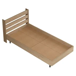 [En.Casa] Lit simple Vesanto 100 x 200 cm effet chêne noir en.casa