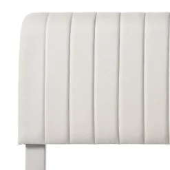 Okwish Lit simple 90x200 - Lit rembourré avec cadre en bois et métal - Lin - Sans Matelas - Beige Hot