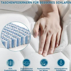 Generique Lit simple 90x200 cm - Lit adulte capitonné avec sommier à lattes - Lin - Matelas Inclus - Gris Sale