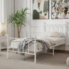 Okwish Lit Simple 90x200 cm - Lit en Métal Blanc Design Contemporain et Robuste - Sans Matelas
