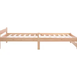 Okwish Lit Simple 90x200 cm - Lit Futon Naturel avec Tête de Lit en Bois Massif - Sommier Inclus - Minimaliste Scandinave - Sans Matelas