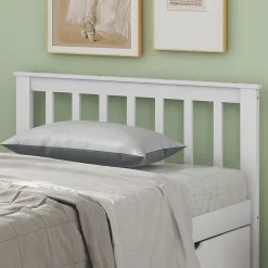 Okwish Lit Simple 90x200 cm Bois - Lit Ado ou Adulte avec Rangement Intégré sous le Sommier - Sans Matelas - Bois de Pin + MDF - Blanc
