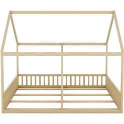 ProximaX Lit simple 90x200 cm modèle maison naturel, lit bas 2-en-1 pour enfants et adolescents, design ludique et multifonction Discount
