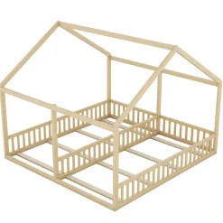 ProximaX Lit simple 90x200 cm modèle maison naturel, lit bas 2-en-1 pour enfants et adolescents, design ludique et multifonction Discount