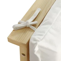 ModernLuxe Lit simple 90x200cm - tête de lit rembourrée amovible - bois massif + éponge + contreplaqué - Naturel (matelas non inclus) Outlet