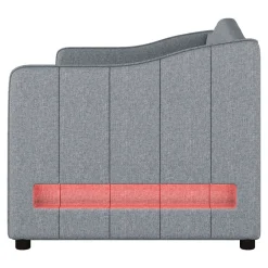 Enfant Fortuna lai Lit Simple 90x200cm, Canapé-Lit avec Tiroirs et Éclairage Ambiant, Beige