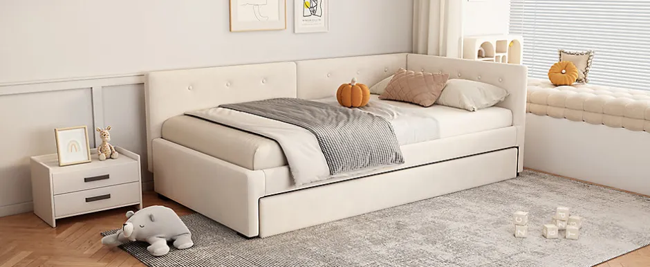 Fortuna lai Lit Simple 90x200cm, Canapé-Lit avec Lit Escamotable, Minimalisme, Gris Clearance