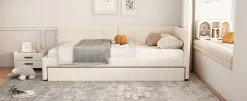 Fortuna lai Lit Simple 90x200cm, Canapé-Lit avec Lit Escamotable, Minimalisme, Gris Clearance
