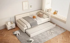 Fortuna lai Lit Simple 90x200cm, Canapé-Lit avec Lit Escamotable, Minimalisme, Gris Clearance