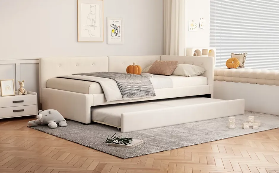 Fortuna lai Lit Simple 90x200cm, Canapé-Lit avec Lit Escamotable, Minimalisme, Gris Clearance