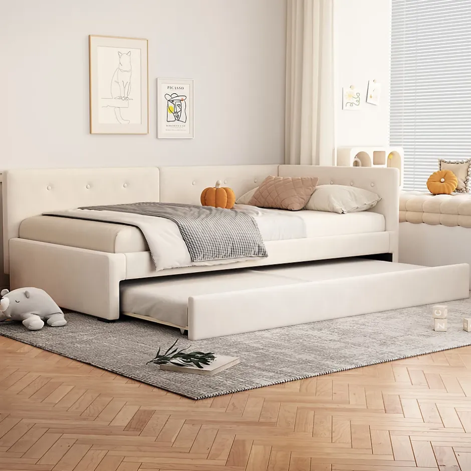 Fortuna lai Lit Simple 90x200cm, Canapé-Lit avec Lit Escamotable, Minimalisme, Gris Clearance