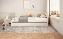 Fortuna lai Lit Simple 90x200cm, Canapé-Lit avec Lit Escamotable, Minimalisme, Gris Clearance
