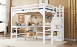 Enfant Fortuna lai Lit Simple 90x200cm, Canapé-Lit, Éclairage Ambiant, Rangement, Naturel