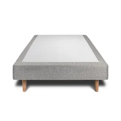 Sept Nuits Lit sommeil de plomb 190 x 90 x 29 cm en polyurethane sommier tapissier pour 2 personnes de couleur gris