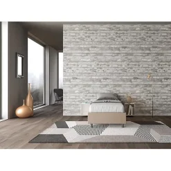 Ityhome Lit Sommier avec sommier capitonné 80x210 Azelia simili cuir gris tourterelle New