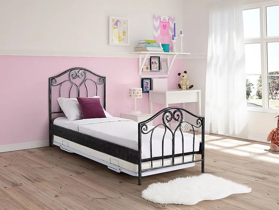 Enfant Vente-unique Lit sommier d'appoint pliant 90 x 190 cm - Métal - Blanc - ADONIS II