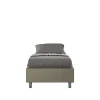 Ityhome Lit Sommier sans sommier capitonné 80x190 simili cuir cappuccino Azelia
