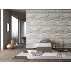 Ityhome Lit Sommier sans sommier capitonné 80x190 simili cuir cappuccino Azelia