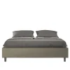 Ityhome Lit sommier sans sommier capitonné 160x190 simili cuir cappuccino Azelia