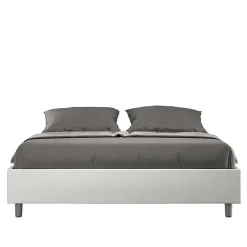 Ityhome Lit Sommier sans sommier capitonné 160x200 simili cuir Azelia blanc Outlet