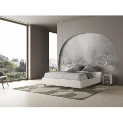 Ityhome Lit Sommier sans sommier capitonné 160x200 simili cuir Azelia blanc Outlet