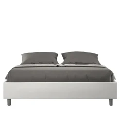 Ityhome Lit Sommier sans sommier capitonné 160x200 simili cuir Azelia blanc Outlet