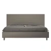 Ityhome Lit Sunny cappuccino en similicuir avec sommier rembourré 200x200