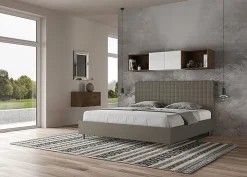 Ityhome Lit Sunny cappuccino en similicuir avec sommier rembourré 200x200