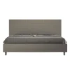 Ityhome Lit Sunny cappuccino en similicuir avec sommier tapissé 200x210