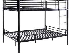 Enfant Habitat Et Jardin Lit superposé double "Adam" Sommier inclus 140 x 190 cm Noir