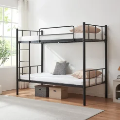 [En.Casa] Lit superposé en métal Berimma 90 x 200 cm noir en.casa Sale