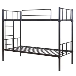 [En.Casa] Lit superposé en métal Berimma 90 x 200 cm noir en.casa Sale