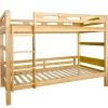 Simple Life Lit superposé enfant, 2 lits simples, cadre pin massif, montage facile, naturel, 90x200 cm