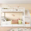 ProximaX Lit superposé enfant 90x200 cm blanc avec étagère escalier, 2 tiroirs, barrières hautes, certifié EN747-1, sûr et pratique Best