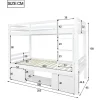 ProximaX Lit superposé enfant 90x200 cm blanc avec casiers et étagères à chaussures, convertible en 2 lits simples Discount