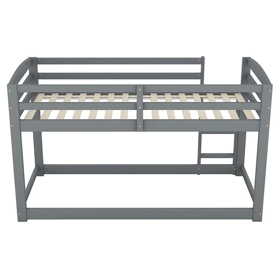 Enfant Blackcolors Lit Superposé Enfant 90X200Cm Pin Gris