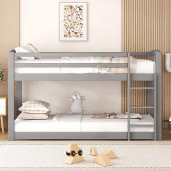 Enfant Blackcolors Lit Superposé Enfant 90X200Cm Pin Gris