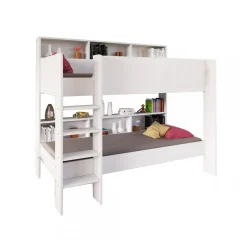 Enfant Weber Industries Lit superposé LUCKY 90x190 + 2 sommiers / Blanc