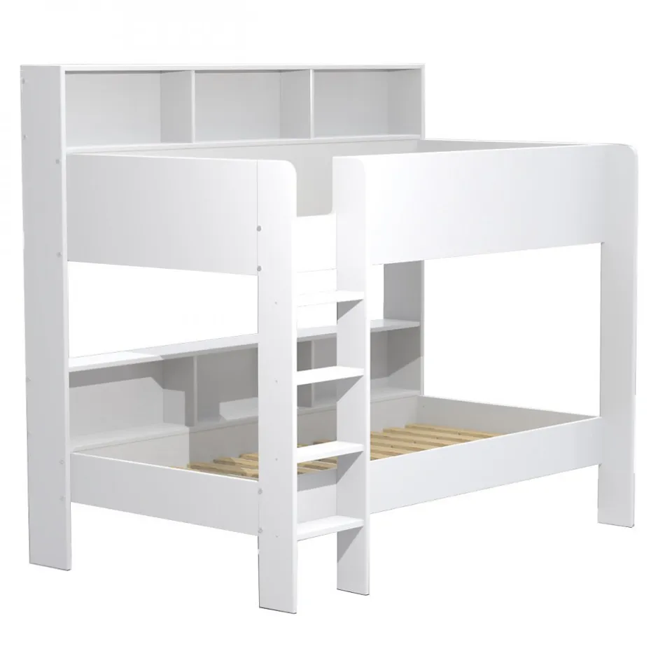 Enfant Weber Industries Lit superposé LUCKY 90x190 + 2 sommiers / Blanc