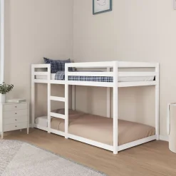 Enfant Vidaxl Lit superposé sans matelas blanc 90x190 cm bois de pin massif
