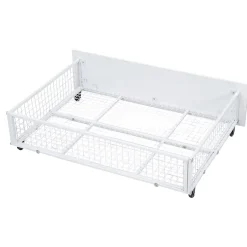 ProximaX Lit superposé triple, cadre de lit métallique, 140x200cm et 2 lit 90x200cm, avec échelle et 2 tiroirs, sommier inclus, blanc New