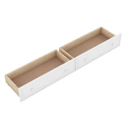 Enfant Okwish Lit Superposé 90x200 cm - Lit enfant avec 2 Tiroirs de Rangement - Bois de Pin et MDF Robuste - Blanc - Sans Matelas