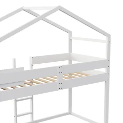 ModernLuxe Lit superposé 90x200 cm avec 2 tiroirs - avec compartiments de rangement - avec sommier à lattes - blanc (sans matelas) Discount