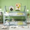 Enfant Redom Lit superposé 140x200 cm avec échelle intégrée et structure en bois massif, design loft gris