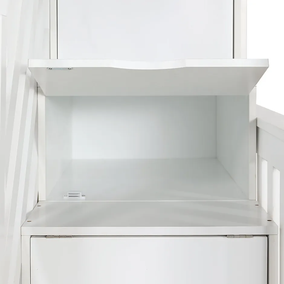Enfant Fortuna lai Lit superposé 90x200 cm, avec fenêtre, toboggan, étagères, 4 rangements, cadre bois