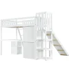 Fortuna lai Lit superposé 90x200 cm avec table, armoire, sécurité, échelle 4 marches, cadre bois Clearance