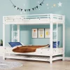 ProximaX Lit superposé 90x200 cm blanc, cadre en fer, lit gigogne 90x190 cm, sommier à lattes, 2 échelles, certifié EN747, durable Best