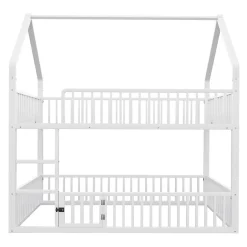 Redom Lit superposé 140x200 cm en métal avec échelle intégrée et porte ouvrante, style maison ludique Sale