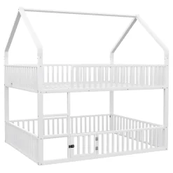 Redom Lit superposé 140x200 cm en métal avec échelle intégrée et porte ouvrante, style maison ludique Sale